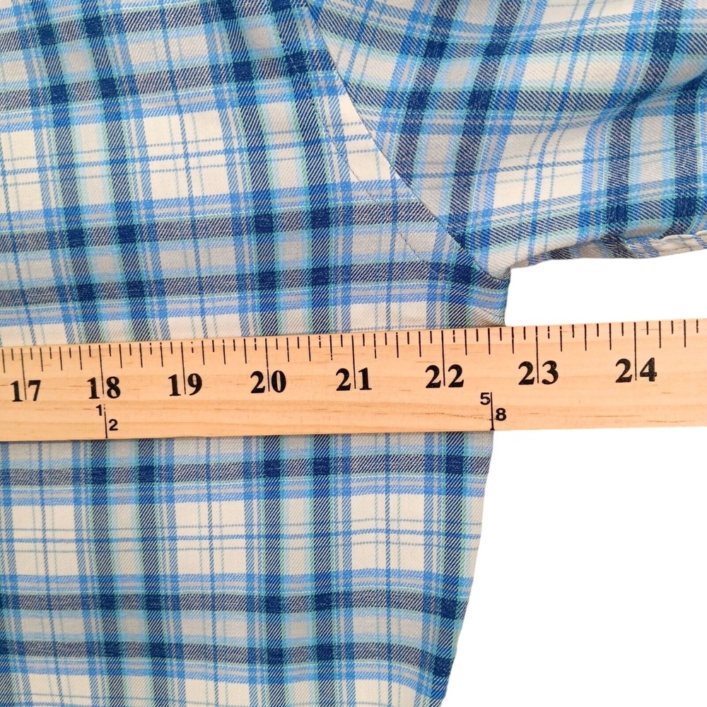 Peter Millar Shirt Mens M Blue Plaid Gator Creek Flannel Preppy Classic - Picture 9 of 14